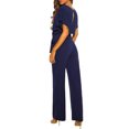 thumbnail image 6 of Women's Short Sleeve Jumpsuits and Rompers Casual Wide Leg Tie Waist One Piece Summer Overalls Outfit, 6 of 9