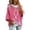 4-Pink, variant on Arlun Women's Cancer Awareness Hoodies Cute Hearts Ribbon Glitter Graphic Art Print 3/4 Sleeve Oversized Sweatshirts Loose Casual Drop Shoulder Pullover Tops