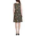 thumbnail image 3 of FORMRS Summer Dress for Women Loose U Neck Sleeveless Midi Beach Sundresses with Pockets, Green Forest Fox Pattern, 3 of 8