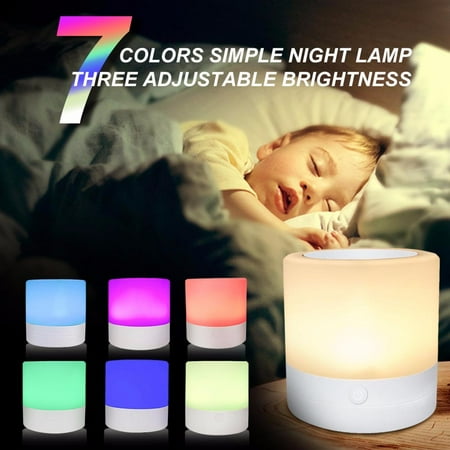 

7 Colors Simple Silicone LED Touch Sensor Light Cute Night Lamp Children Bedroom