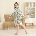 thumbnail image 4 of FORMRS Niños Bathrobe Unisex Hooded Robe Soft Plush Pajamas Sleepwear, Size 4-6T, Green Mountain Pattern, 4 of 7