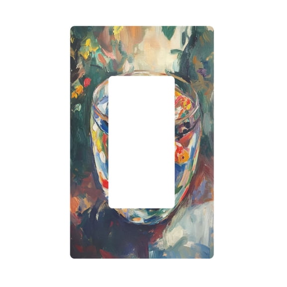 Yayeee Rocker Switch Wall Plate 1-Gang 4.6"x2.9" Home Decorative Outlet Cover, Colorful Goldfish