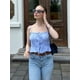 thumbnail image 2 of HH TRAF Top de popelina con lazo decorado de 5 colores liso sexy de verano para mujer, top camisola plisado sin mangas a la moda elegante para mujer, 2 of 5