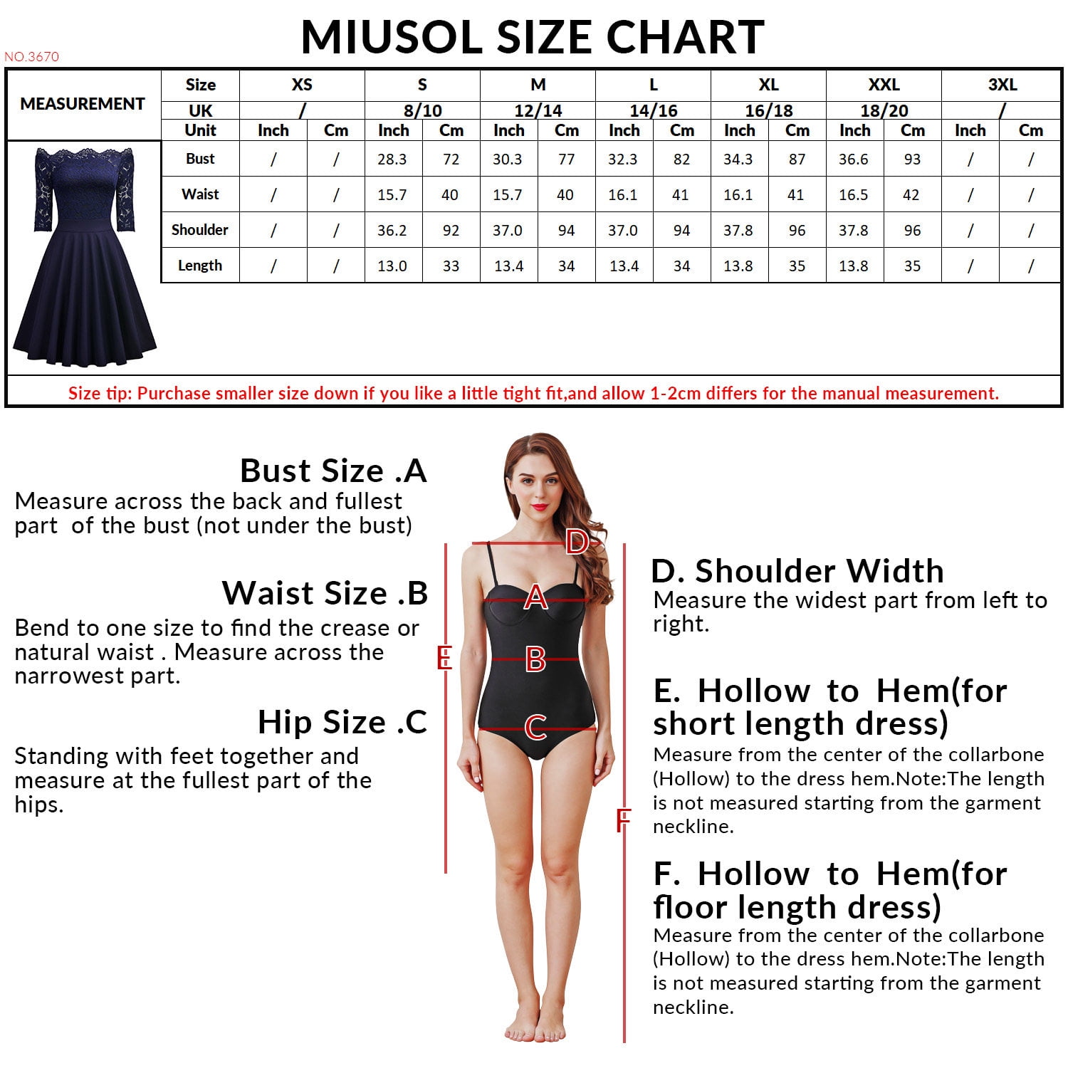Full Length Dress Measurement Ficts