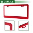 thumbnail image 5 of Unique Bargains License Plate Frame Stainless Steel Car License Plate Frame Bracket with Screws Caps 2 Hole Square Oval Hole Wide Frame Red, 5 of 7