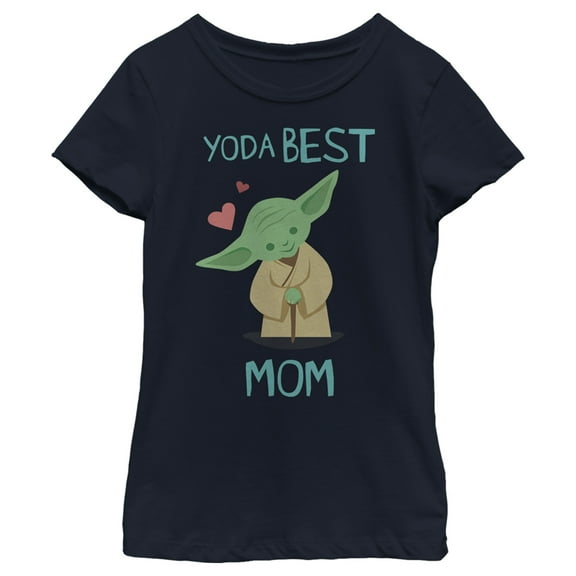 Girl's Star Wars: The Empire Strikes Back Mother's Day Best Mom Yoda Graphic Tee Navy Blue Medium