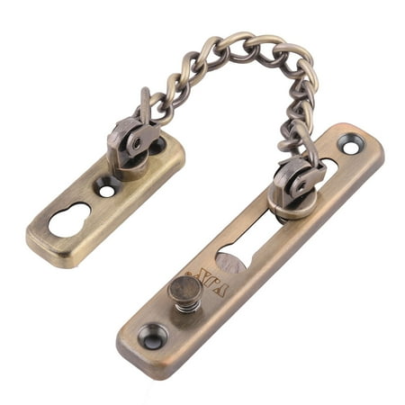 Door Chain Lock - Home Door Window Security Stainless Steel Lock Latch Chain Guard Bronze Tone