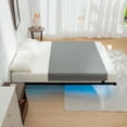 thumbnail image 6 of Lusimo Queen Size Floating Bed Frame with LED Lights and Mattress Slip Guard, Metal Platform Bed Frames Queen with Steel Slat Support, No Box Spring Needed, Black, 6 of 11