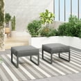 thumbnail image 2 of Cozyhome 2 Pc Outdoor Footstool, Patio Aluminum Ottomans With Thick Cushion, Compact And Comfortable, Gray, 2 of 10