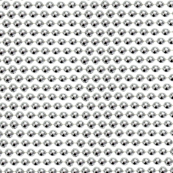 60" 12mm Metallic Silver Mardi Gras Beads (Dozen)