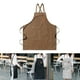 thumbnail image 5 of Delantal de bolsillos correa babero delantal para cocina mujeres hombres corte de cabellero , marrón Yinane Delantal de lona, 5 of 7