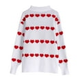 thumbnail image 4 of Karight Love Heart Sweater Quarter Zip Sweater Women V Neck Valentines Pullover Sweatshirt Ribbed Knitted Loose Slouchy Tops, 4 of 6