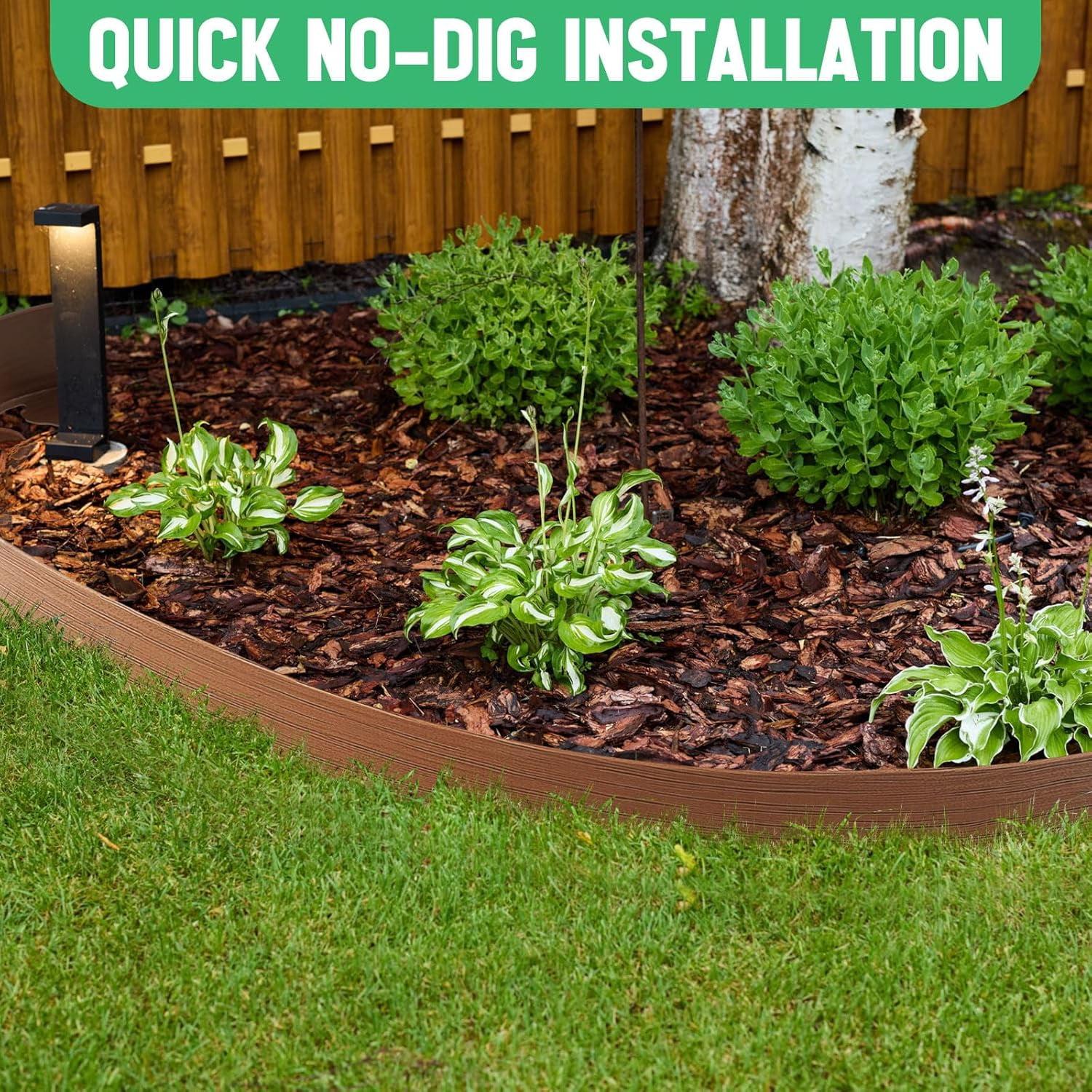 33 FT Landscape Edging 4 Inch Tall Garden Border with 30 Anchoring Spikes for Yard Lawn Flower Beds