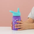 thumbnail image 6 of JoyJolt Kids Water Bottle with Straw Lid, 12oz Stainless Steel Reusable Tumbler for Toddlers, Girls, Boys, or Teen, Vacuum Insulated Water Bottle for School, Travel, and Outdoors, Leakproof, Purple, 6 of 8