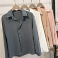 thumbnail image 5 of Women Shirts Blouses Long Sleeve V Neck Chiffon Blouse Tops OL Office Style Blusas, 5 of 5