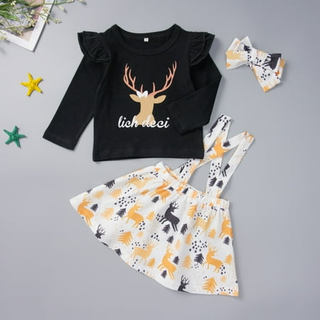 

Seyurigaoka Seyurigaoka Toddler Kid Baby Girls Christmas Outfits Clothes T-shirt Top+Skirt