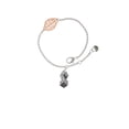 thumbnail image 2 of Delight Jewelry Silvertone Pair of Dice - Rose Goldtone Leaf Delicate Bracelet, 6.25+1.75", 2 of 4
