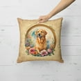 thumbnail image 2 of Golden Retriever and Flowers Fabric Decorative Pillow 18 in x 18 in, 2 of 5