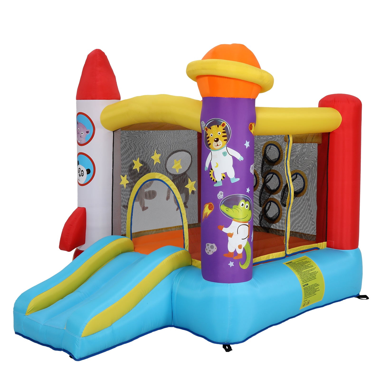 Funcid Inflatable Bounce, Rocket & Castle Bounce House with Slide, for Kids with 370W Blower, Bouncy House Jump House Outdoor 106"x71"x83"