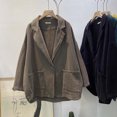 thumbnail image 1 of LOVZFMLL Vestes pour Femmes, Cardigan à Revers Uni, Veste de Complet, 1 of 7