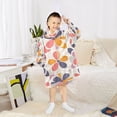 thumbnail image 6 of FORMRS Wearable Blanket Hoodie with Sleeves for Kids Cozy Flannel Sweatshirt, Purple Retro Flower, 6 of 7