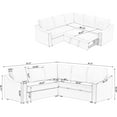 thumbnail image 2 of Tabaray 81.5'' Modular Sectional Sleeper Sofa with Pull Out Bed, L Shaped Sofa Pull Out Sofa Bed Couch, Convertible Sectional Couches Sofa Corner for Living Room Furniture Set, Chenille 5 Seat, 2 of 9