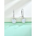 thumbnail image 6 of VESITIM Heart Bezel Set Dangle Drop Earrings 925 Sterling Silver Created White Opal Leverback Minimalist Earring for Women Jewelry Gift, 6 of 7