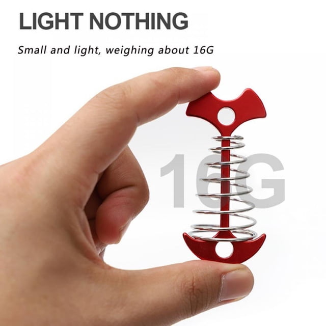 10PCS Spring Fixed Fish Bone Nail Wood Plank Tent Fixed Nail Anchor Windproof Drawn Rope Nail