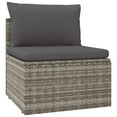 thumbnail image 3 of vidaXL Garden Middle Sofas 4 pcs Grey 57x57x56 cm Poly Rattan, 3 of 5