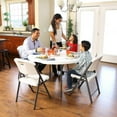 thumbnail image 2 of Lifetime 48-Inch Round Light Commercial Fold-In-Half TableFeatures a 48" round molded tabletop (white granite) with a round folding frame (gray)., 2 of 8