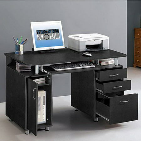 Ktaxon Black Computer PC Desk Home Office Study Writing Table 3 Drawers