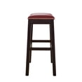 thumbnail image 3 of New Ridge Home Goods Julian 25" Faux Leather Counter Height Barstool in Red, 3 of 5