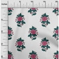 thumbnail image 1 of oneOone Silk Tabby Fabric Leaves & Floral Block Printed Fabric 1 Yard 42 Inch Wide, 1 of 4
