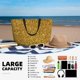 thumbnail image 5 of Easygdp Gold Glitter Bolsa de Viaje de Playa de Gran Capacidad, Bolsa Tote Perfecta para la Playa, Escapadas de Fin de Semana y Viajes, 5 of 7