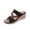 Black, variant on Floral Cut-Out Wedge Sandals, Platform Casual Slides, Flower Decorated Wedge Shoes, Womens Thick Soled Slippers One Line Flower Design Beach Sandals With Wedge Heels Casual Summer, Black 7