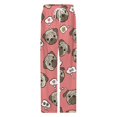 thumbnail image 4 of Pink Pattern with Cute Pugs Women's Pajamas Pajama Pants Women's Sleepwear Lounge Sleep Bottoms Stretch with Pockets, 4 of 7