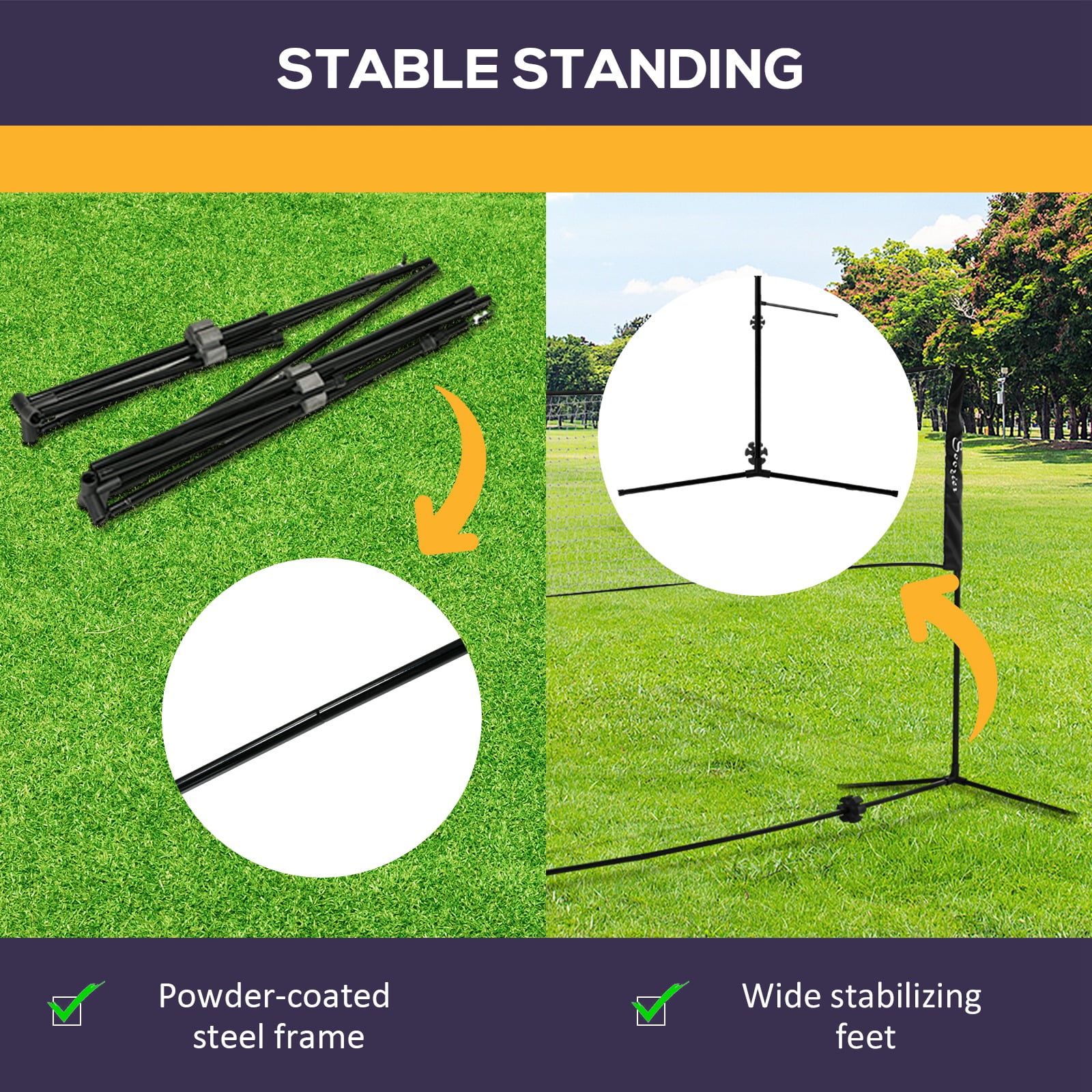 Soozier 17Ft Portable All-In-One Badminton Set,Pickleball and Volleyball Net,Height Adjustable Outdoor Sports Set for Backyard Beach Driveway Games,Black Plastic Sports Fitness Exercise Equipment