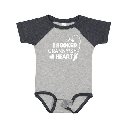 

Inktastic I Hooked Granny s Heart with Fishing Rod Gift Baby Boy or Baby Girl Bodysuit