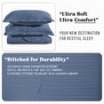 thumbnail image 6 of IR Imperial Rooms 3 Piece Quilt Set Chevron Bedding Microfiber Soft Bedspread with 2 Pillow Shams Washed Blue Queen, 6 of 12