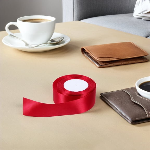 ETEREAUTY Wide Dark Red Polyester Wrapping Ribbon for Valentines Day, Holiday Decorations, Wrapping and Craft Projects