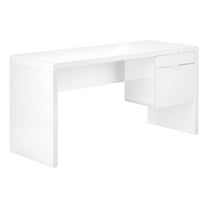 Monarch Specialties Computer Desk, Home Office, Laptop, 60"L, Work, Glossy White Laminate