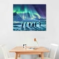 thumbnail image 2 of Acheng  Northern Lights Canvas Print Penguins on Iceberg Landscape Picture Aurora Borealis Wall Art for Living Room Home Decoration Framed Ready to Hang  pattern1, 2 of 6