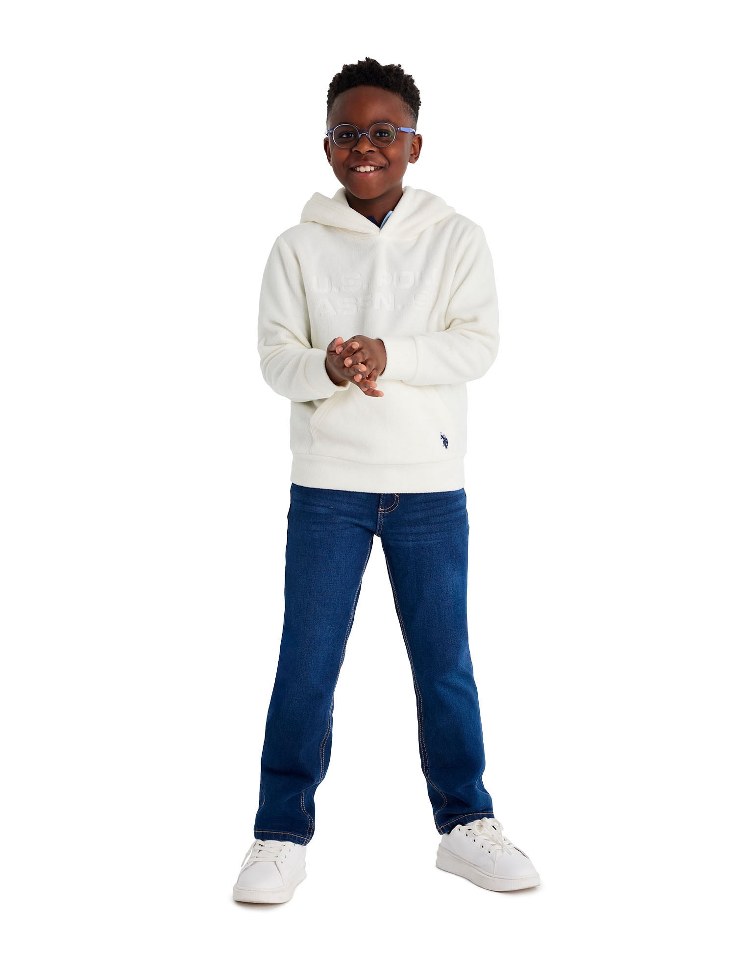 U.S. Polo Assn. Boys Polar Fleece Pullover Hoodie, Sizes 4-18
