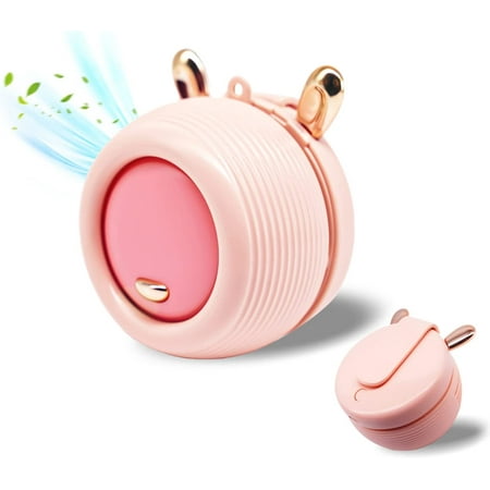 Fymlhomi 2023 Newst Personal Fans Portable Rechargeable,Cooling Air Outlet Hands Free Cooling Fan with 3 Speeds Bladeless Fan, Clip On with Clothing,Mini USB Fan for Indoor Outdoor (PINK)