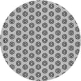 thumbnail image 1 of Ahgly Company Indoor Round Patterned Platinum Silver Gray Area Rugs, 4' Round, 1 of 6