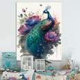 thumbnail image 2 of Designart Cute Peacock Floral Art I Canvas Wall Art, 2 of 5