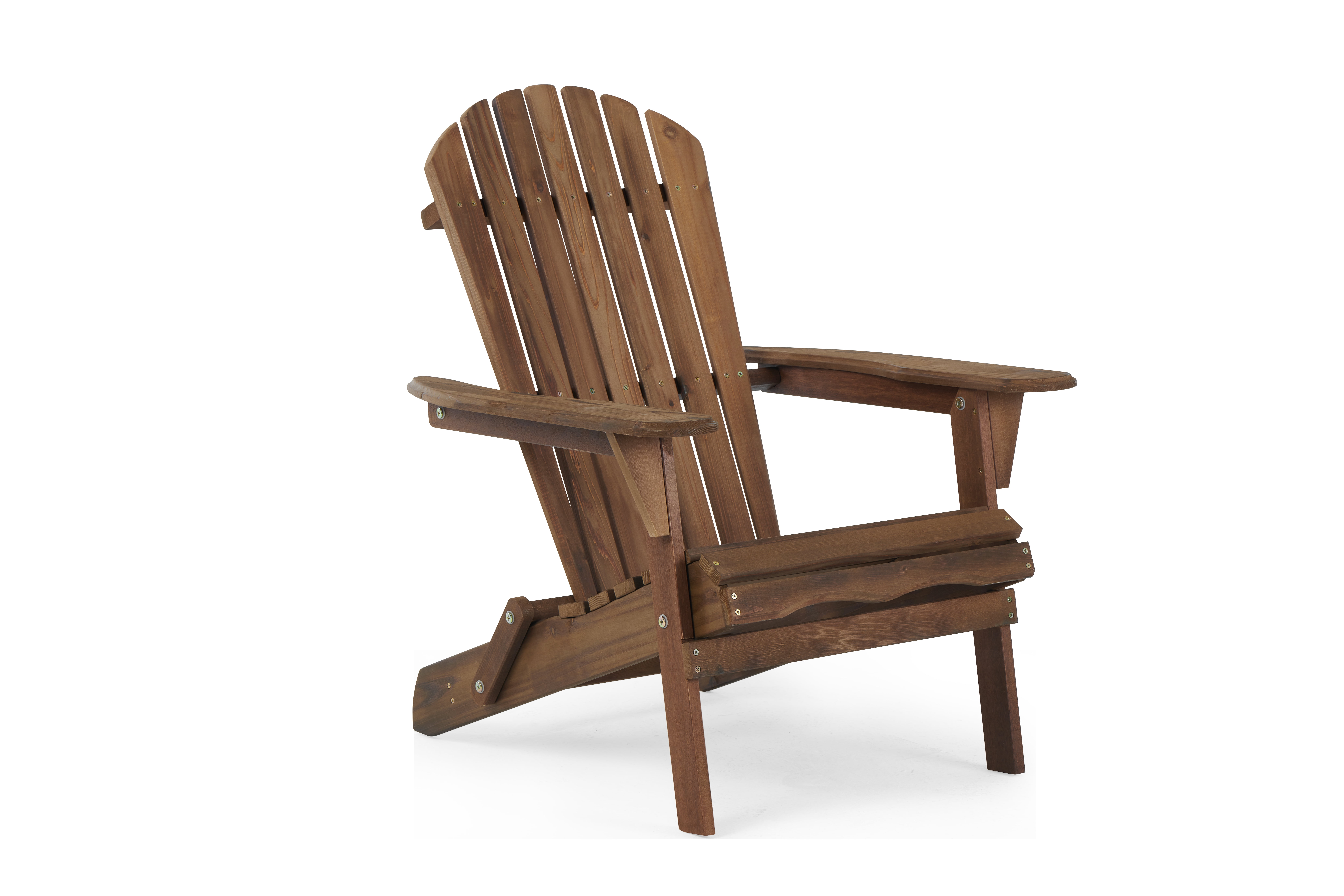 Wooden Outdoor Folding Adirondack Chair Set of 2, Wood Lounge Patio Chair for Garden Backyard Deck, Natural