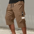 thumbnail image 1 of Men's Cargo Pants Lightweight Below Knee Work Shorts with Multiple Pockets Versatile Everyday Utility Clothing, 1 of 6