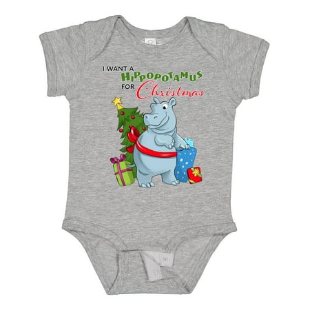 

Inktastic I Want a Hippopotamus for Christmas Gift Baby Boy or Baby Girl Bodysuit