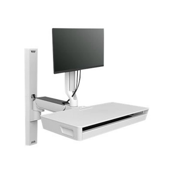 Ergotron CareFit Combo System with Worksurface - Mounting kit (articulating arm, wall track 34", wall mount base, pull-out keyboard tray with integrated worksurface, track mount adapter, wall track covers, track mount bracket) - modular - for LCD display / keyboard - plastic, aluminum - white - screen size: up to 27" - wall-mountable